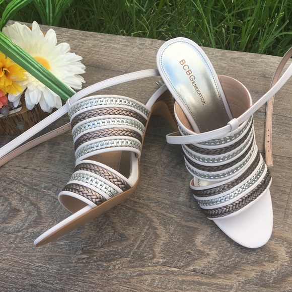 BCBGENERATION BRAIDED BUCKLE BACK HEELS - Picture 3 of 7